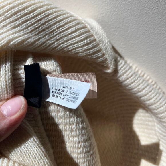 Vintage 70s Eddie Bauer Wool Balaclava Scarf Hat Combo Ivory Ski hat - Picture 3 of 10